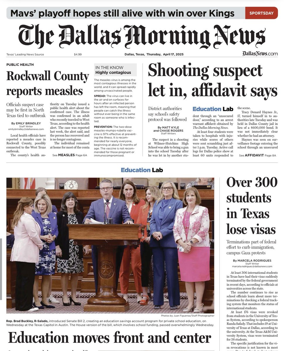 KeresaForTexas's tweet image. Passed HB2 and SB2 at 2:00 am! Here is my press release - and some of us made the front page! @ShelleyLuther  #txlege