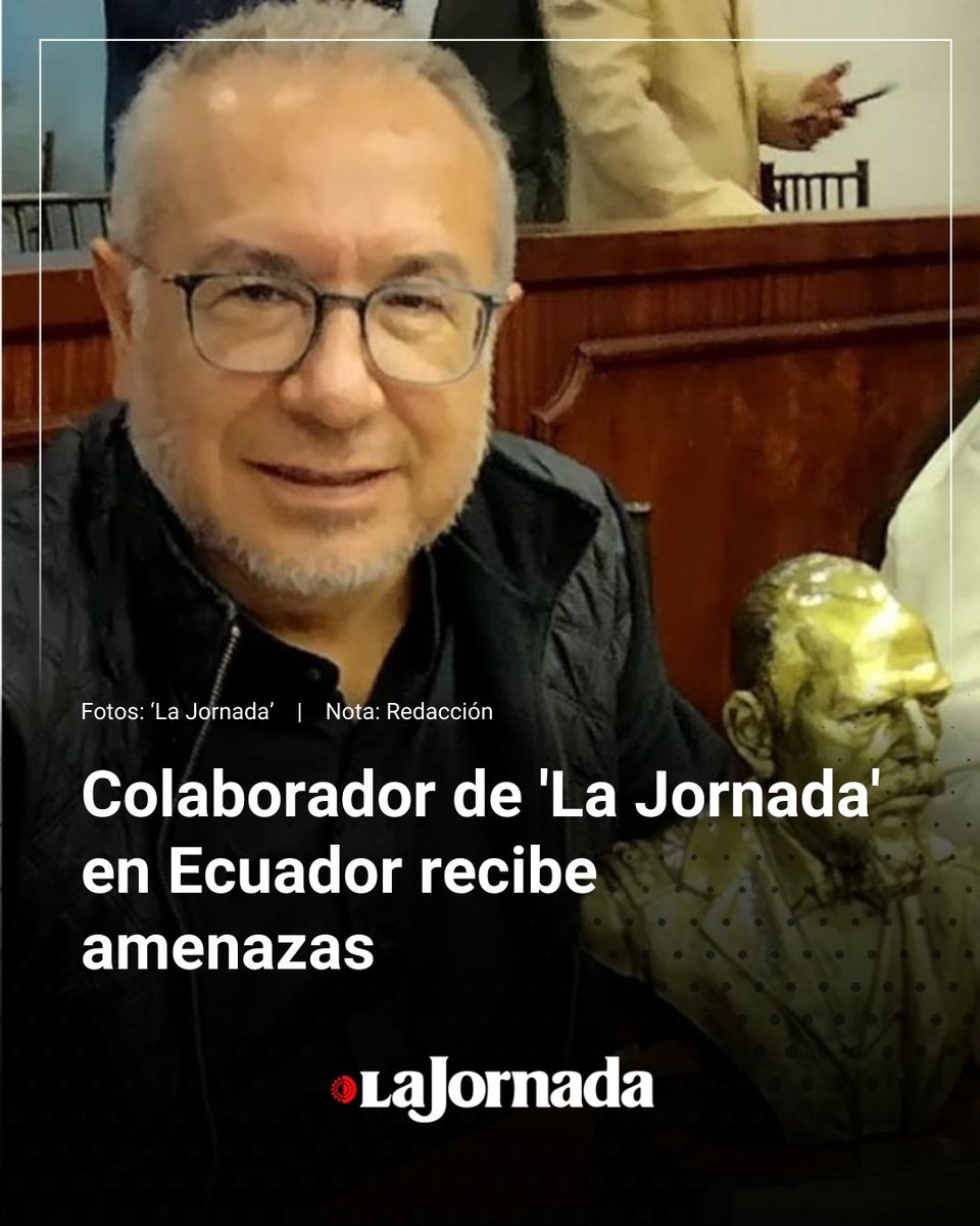 La Jornada (@lajornadaonline) on Twitter photo ⚠️ Periodismo bajo amenaza en #Ecuador
Tras la victoria de #DanielNoboa, crecen las denuncias contra la oposición y la prensa independiente.
El periodista <a href="/OrlandoPerezEC/">Orlando Pérez</a>, colaborador de <a href="/LaJornada/">La Jornada Impresa</a>, recibió amenazas de muerte y fue incluido en una lista de figuras políticas y ⚠️ Periodismo bajo amenaza en #Ecuador
Tras la victoria de #DanielNoboa, crecen las denuncias contra la oposición y la prensa independiente.
El periodista <a href="/OrlandoPerezEC/">Orlando Pérez</a>, colaborador de <a href="/LaJornada/">La Jornada Impresa</a>, recibió amenazas de muerte y fue incluido en una lista de figuras políticas y