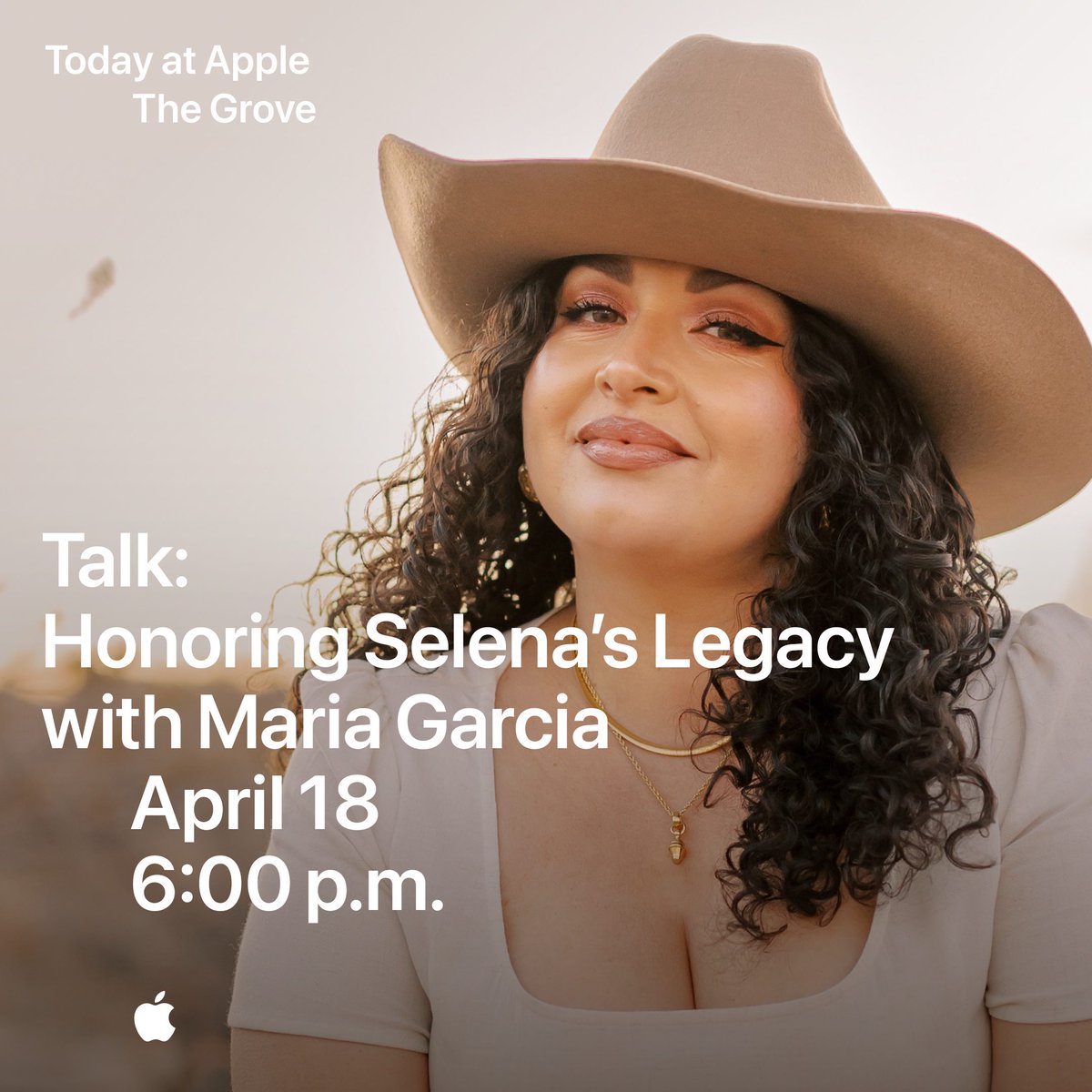 📍 Apple The Grove, Los Angeles

Join us tomorrow to discuss the legacy of Selena Quintanilla with artist <a href="/mayainthemoment/">maya</a> and <a href="/NopalitaMami/">Maria Elena Garcia</a>, host of our April Series Essential, Anything For Selena.

apple.co/maria-garcia