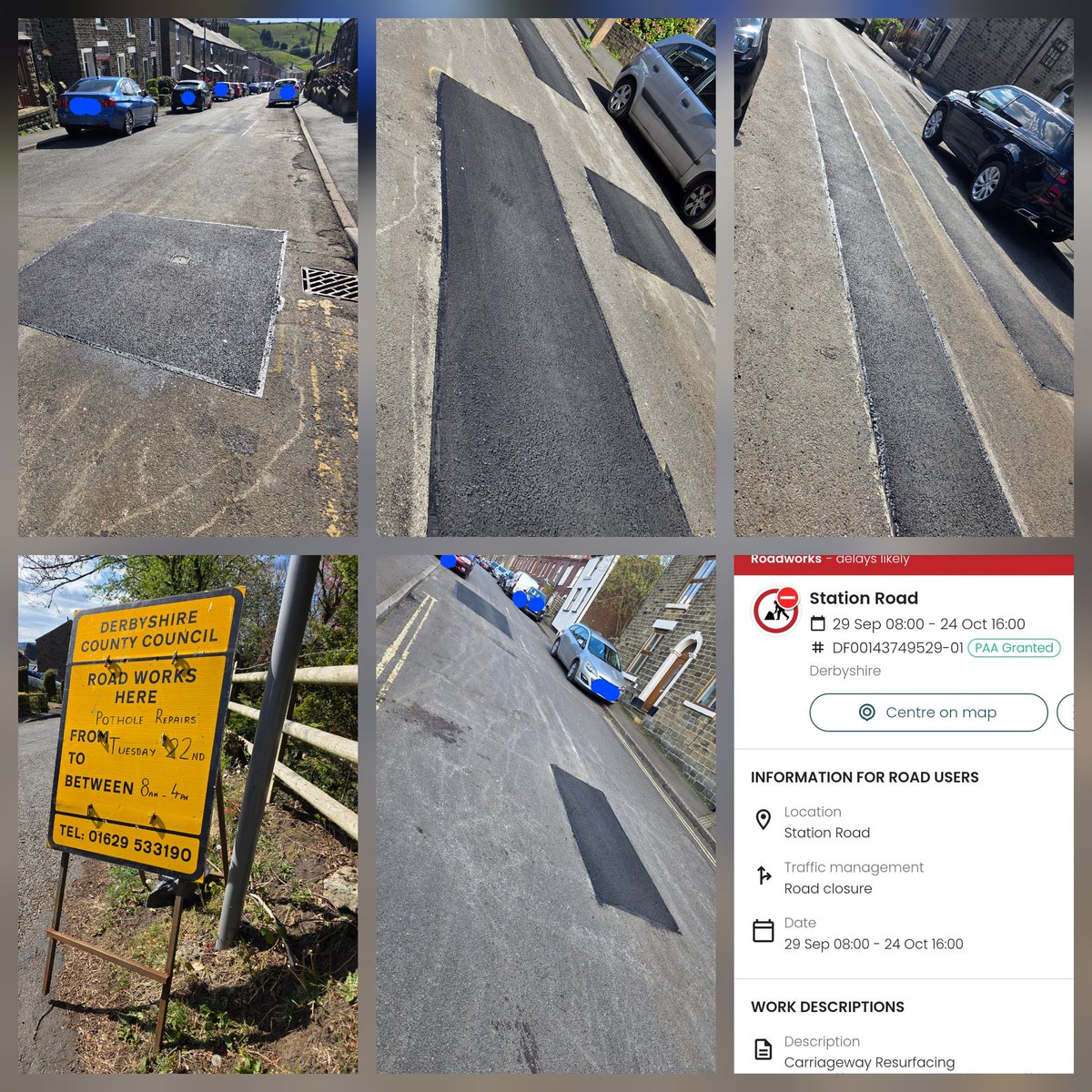 ℹ️ Road Maintenance Update - #PadfieldWard ℹ️

Just a quick heads up, the Highways Department at <a href="/Derbyshirecc/">Derbyshire CC</a> finally addressed the various potholes along sections of Post Street earlier today. From what I can gather, they will be back on Tuesday 22nd April between...1/8