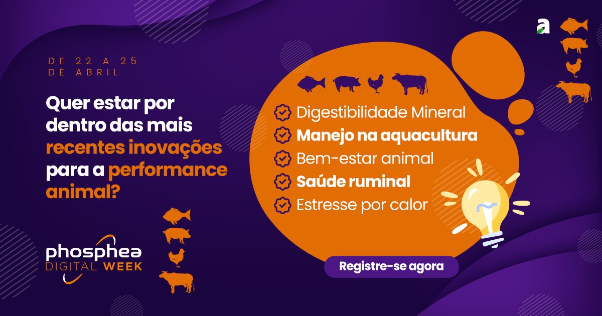 nutrinewsbrasil's tweet image. A #Phosphea convida profissionais e especialistas do setor para participar do Phosphea #DigitalWeek, um evento digital exclusivo que abordará as mais recentes inovações e percepções em #nutricaoanimal

Registre-se agora através do #link: r.sendinblue.roullier.com/mk/mr/sh/633WR…