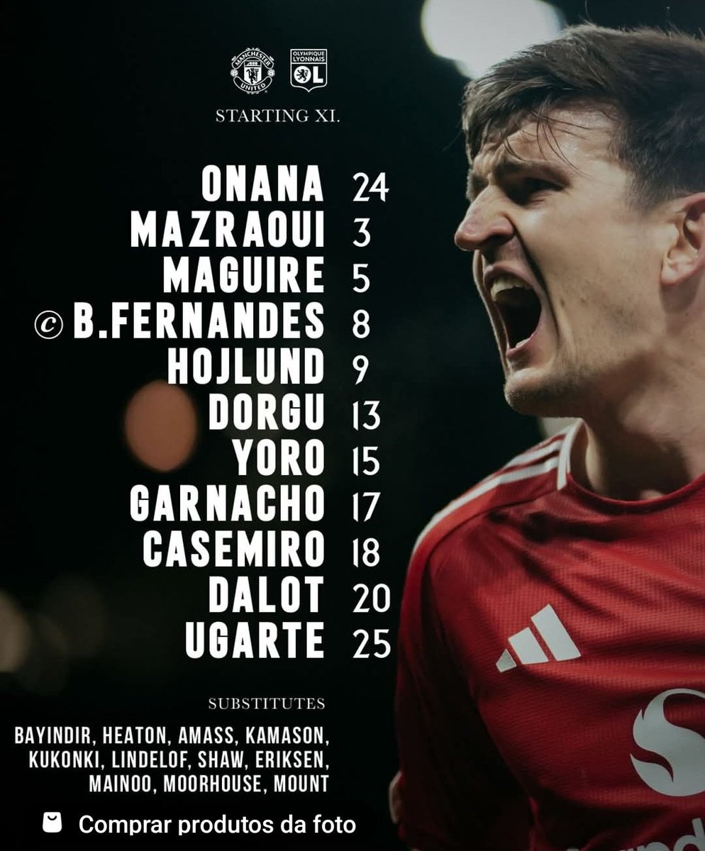 UInfo_'s tweet photo. Esses são os guerreiros que podem estragar seu dia 

Onana; Mazraoui, Maguire e Yoro; Dalot, Casemiro, Ugarte e Dorgu; Bruno, Højlund e Garnacho.

Boa sorte, e vamos lá! https://t.co/6WqHlY8chH