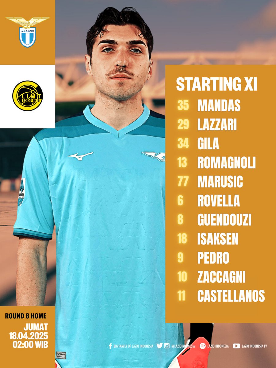 📝 La nostra formazione 

#LazioBodo
#UEL
#AvantiLazio