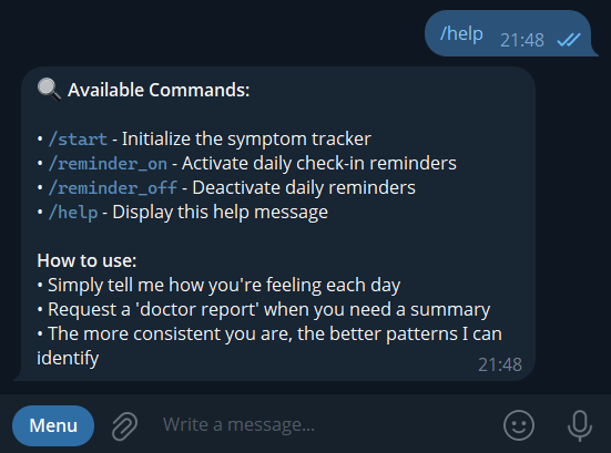krsnalyst's tweet photo. Let's BUILD @paraschopra 's startup idea using @mastra and OPEN-SOURCE it ⚡⚡  

A symptom tracker for chronic diseases 
- Lives on your phone  (Telegram interface) 
- Daily symptom tracking 
- Automatic daily check-in reminders 
- Medical report generation for doctor visits https://t.co/OSZvFj1AVP