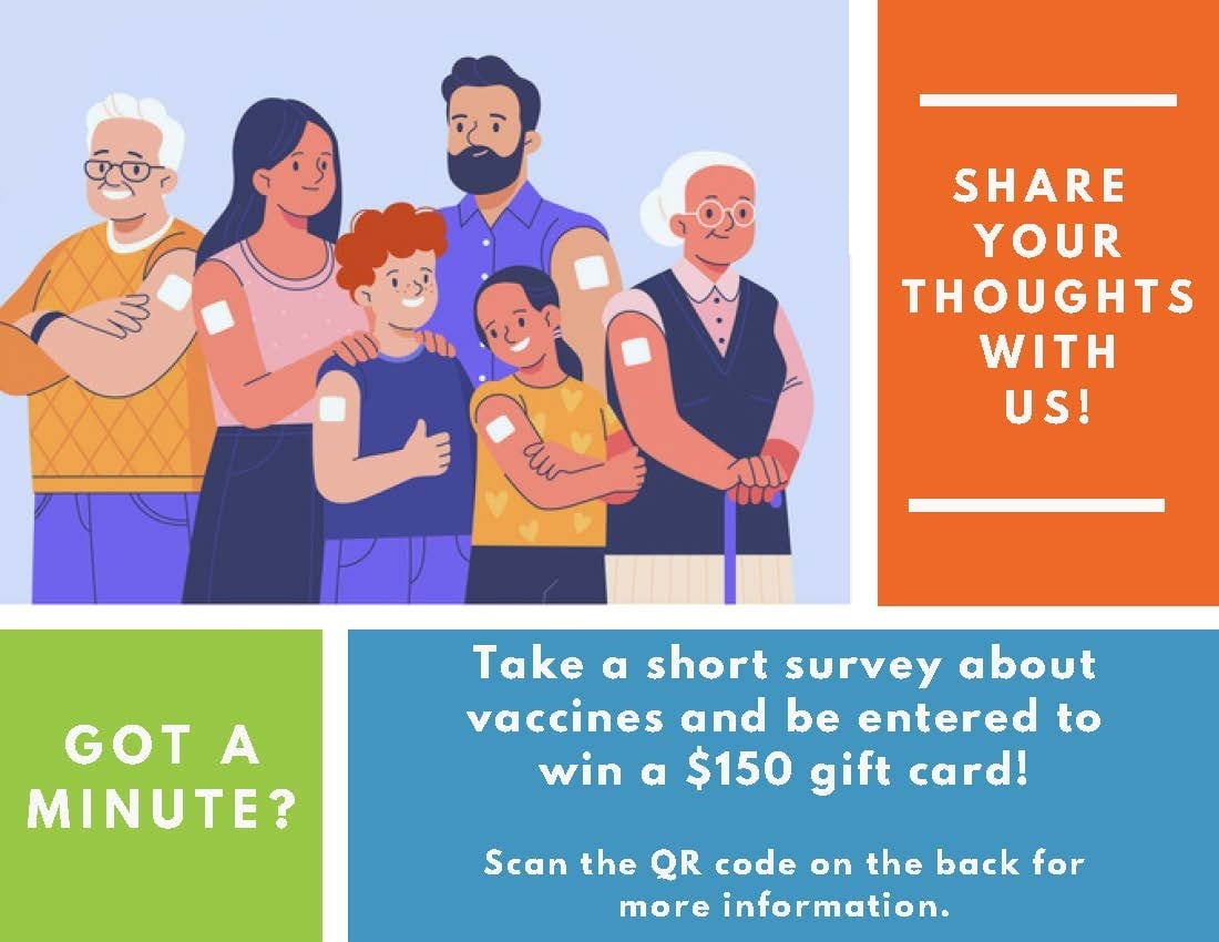 Missoula Public Health is conducting a community immunization assessment. We sent postcards to a randomized sample of Missoula city and county residents.

Responses are due April 18. Questions? Call 406-830-0547 or email surveymph@missoulacounty.us. 

tinyurl.com/missoulahealth…