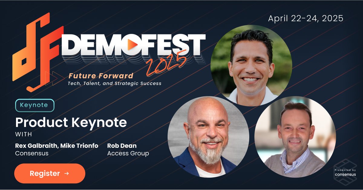 Buyers don’t want to hear about your product—they want to experience it. On their own. Before talking to sales.

At #DEMOFEST, we're unveiling the Product Experience Platform—built for the digital-first buyer.

Join Consensus and The Access Group: 🎤 hubs.ly/Q03hTs510