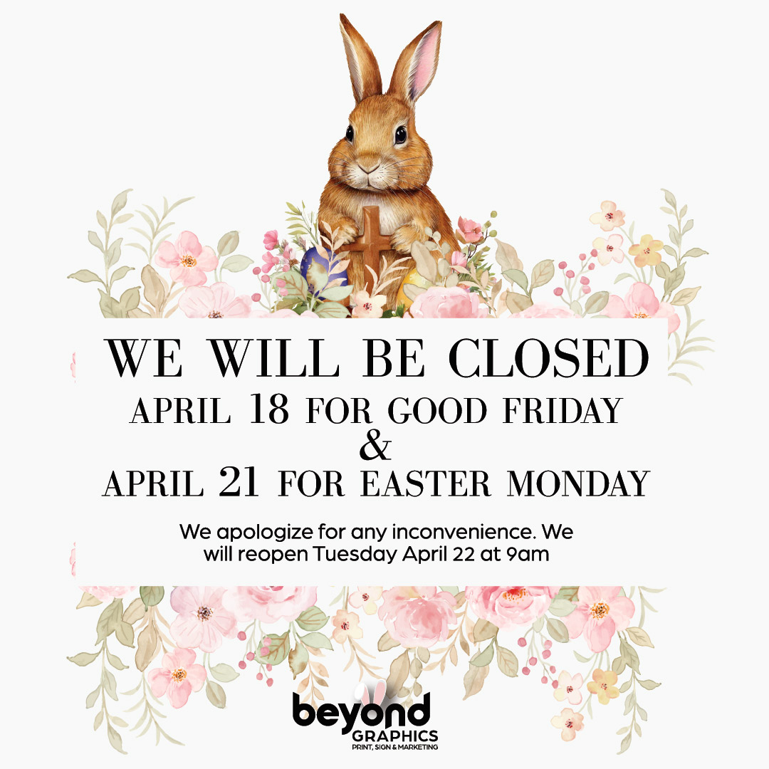 beyond_graphics's tweet photo. 📅 We’ll be closed on Good Friday (April 18) &amp; Easter Monday (April 21) to observe the holiday. Wishing you a joyful and peaceful Easter weekend! 🐣🌷 See you Tuesday! https://t.co/bRuPDabp4e