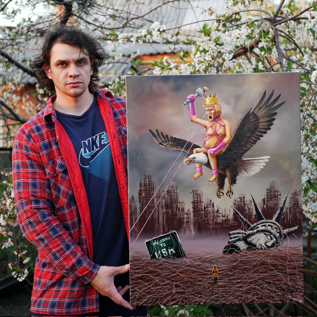 Hello friends 👋How do you like my new painting?
#TrumpTariffs #art #painting