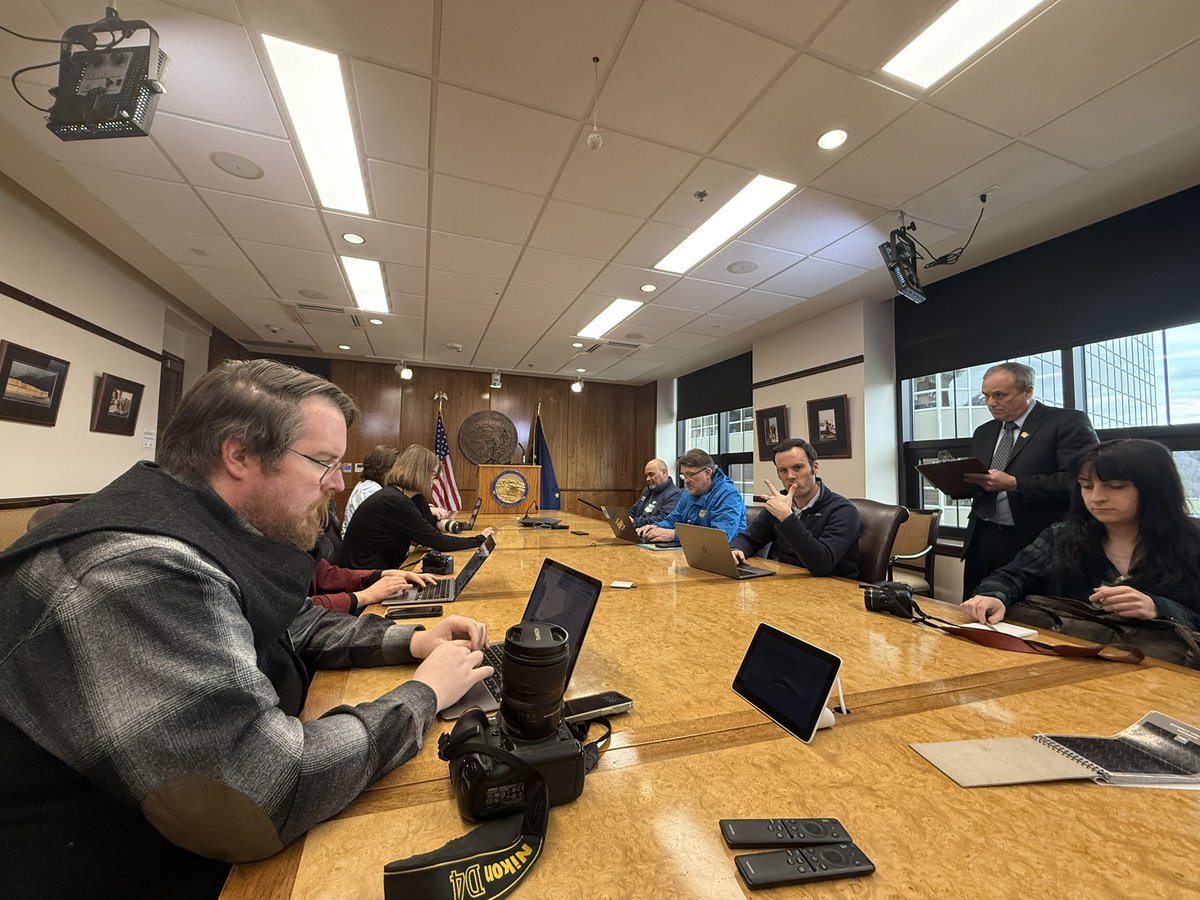 The Alaska Landmine (@alaskalandmine) on Twitter photo .<a href="/GovDunleavy/">Governor Mike Dunleavy</a> about to hold a press conference. Lots of media in the room. Assuming it’s about education veto but not clear. Really hope we get Cocaine Mike today! #akleg .<a href="/GovDunleavy/">Governor Mike Dunleavy</a> about to hold a press conference. Lots of media in the room. Assuming it’s about education veto but not clear. Really hope we get Cocaine Mike today! #akleg
