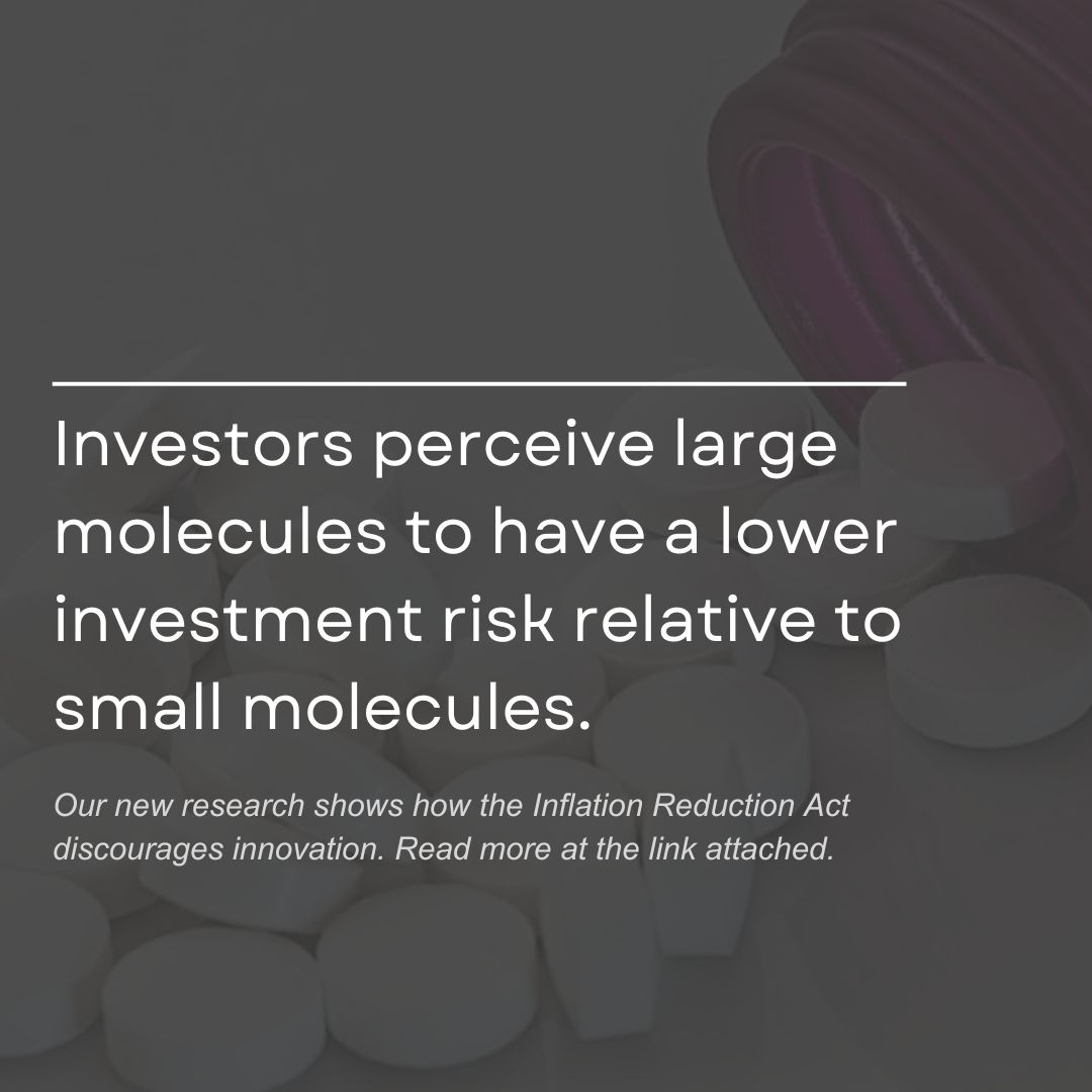 The IRA sets Medicare’s maximum fair price at year 9 for small molecule drugs, 4 years sooner than for biologics. 

Since then, early-stage small molecule funding has dropped. Expect fewer new treatments for seniors by 2030. Read more: buff.ly/pkV8vHB

<a href="/weworkforhealth/">We Work For Health</a>