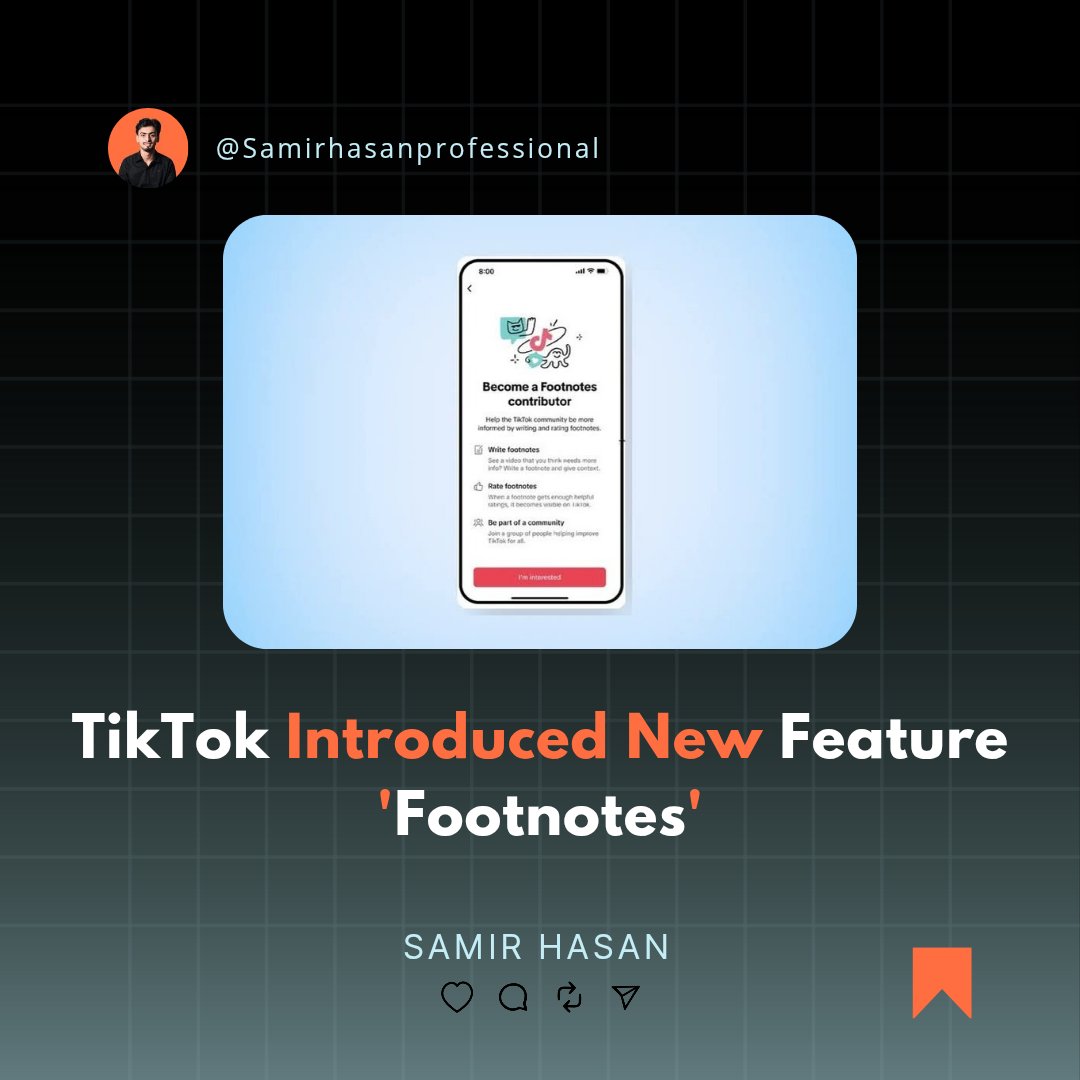 Samirhasanpro's tweet image. TikTok Just Dropped a Powerful New Feature: Footnotes. #TikTokFootnotes #ContentWithContext #SmartCreators #DigitalCredibility #SocialMediaTools #FactCheckFriendly #TikTokUpdate #NewFeatureAlert #BuildTrust #ProfessionalContent #Edutok #samirhasanpro