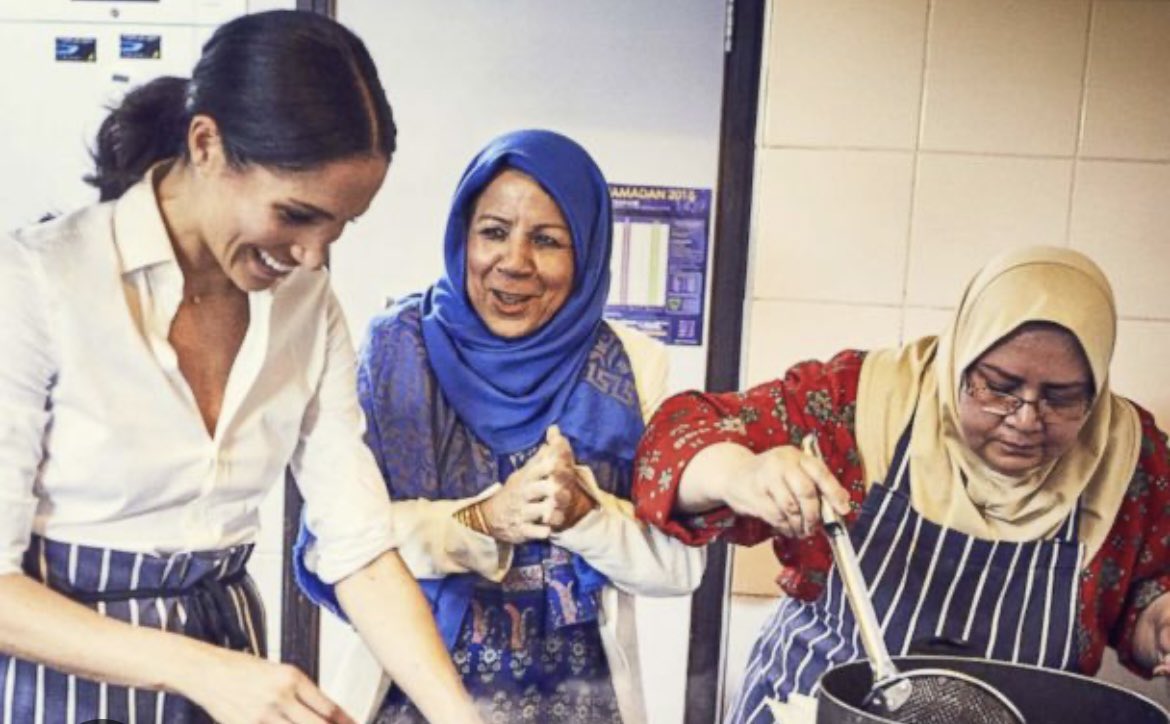 nancytsidley's tweet photo. The only time Meghan Markle has ever cared about Muslim women is when she uses them as props. https://t.co/ZfT0T1vO9b