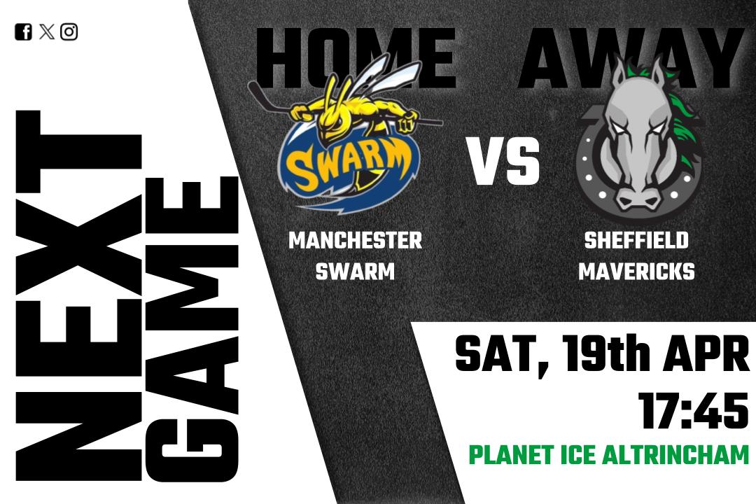 The Mavericks development squad face off against a new opponent in the Manchester Swarm this weekend to hopefully secure another win - we are looking forward to this one!

Bank holiday weekend, 5:45pm at Planet Ice Altrincham, get yourselves down!

UP THE OSS'
🐴💚🖤