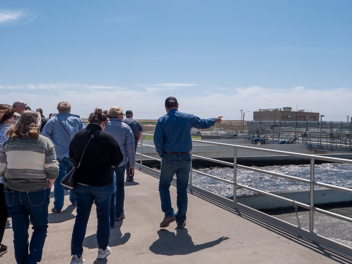 kswateroffice's tweet photo. The KWA toured the Garden City Waste Water Treatment Plant and Wheatland Electric Water Treatment Plant on Tuesday. Fred Jones shared an overview of the water reclamation project that is in the works in GC. Thank you for hosting us! #kswater https://t.co/c4J5qGNCM8
