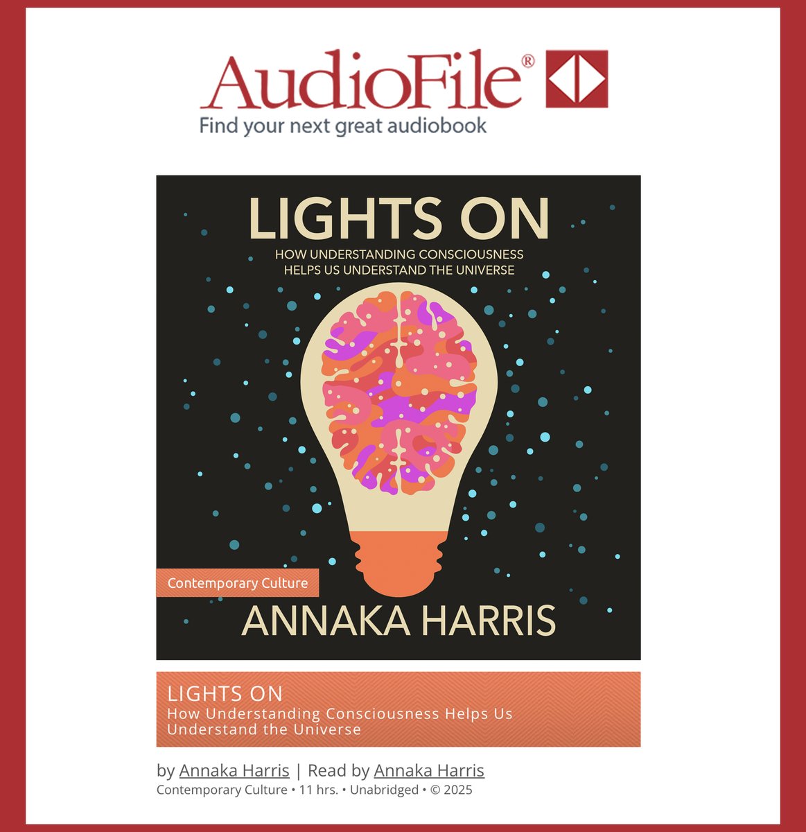 Annaka Harris (@annakaharris) on Twitter photo Thank you for the lovely review <a href="/AudioFileMag/">AudioFile Magazine</a>! audiofilemagazine.com/reviews/read/2… <a href="/MacmillanAudio/">Macmillan Audio</a> Thank you for the lovely review <a href="/AudioFileMag/">AudioFile Magazine</a>! audiofilemagazine.com/reviews/read/2… <a href="/MacmillanAudio/">Macmillan Audio</a>