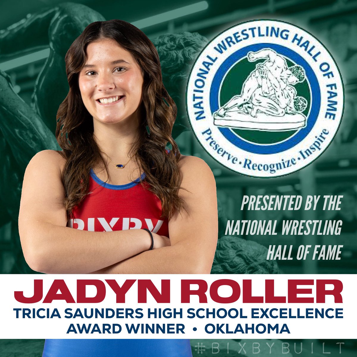 Congratulations Jadyn Roller on being named the Oklahoma winner of the <a href="/NWHOF/">NWHOF</a> Tricia Saunders High School Excellence Award! 👏

Read: shorturl.at/5NFNW

#BixbyBuilt