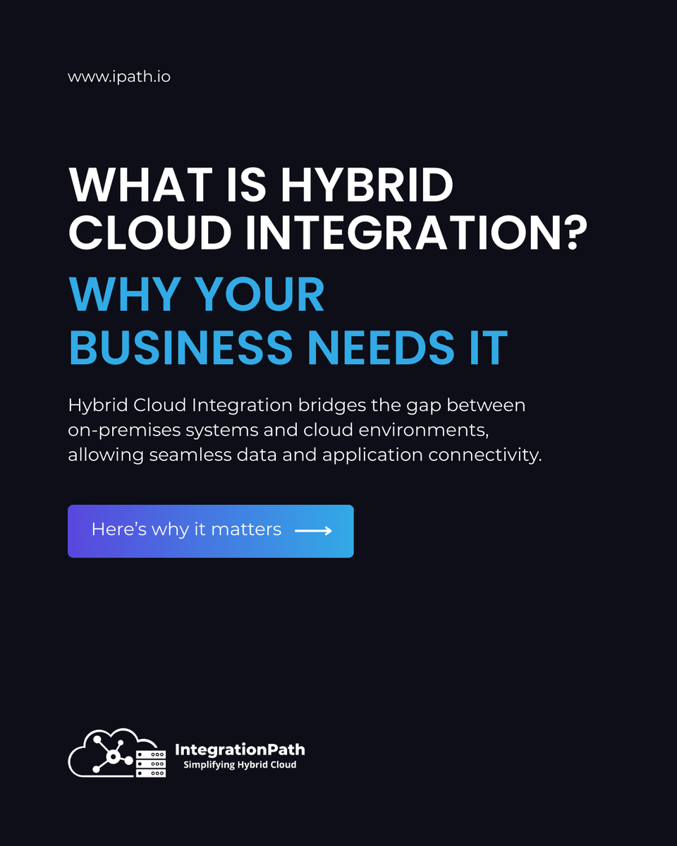 integrationpath's tweet image. 🚀 Is your business ready to bridge the gap between on-premises systems and the cloud?

Hybrid Cloud Integration isn’t just a buzzword — it’s a smart strategy for modern businesses navigating digital transformation.