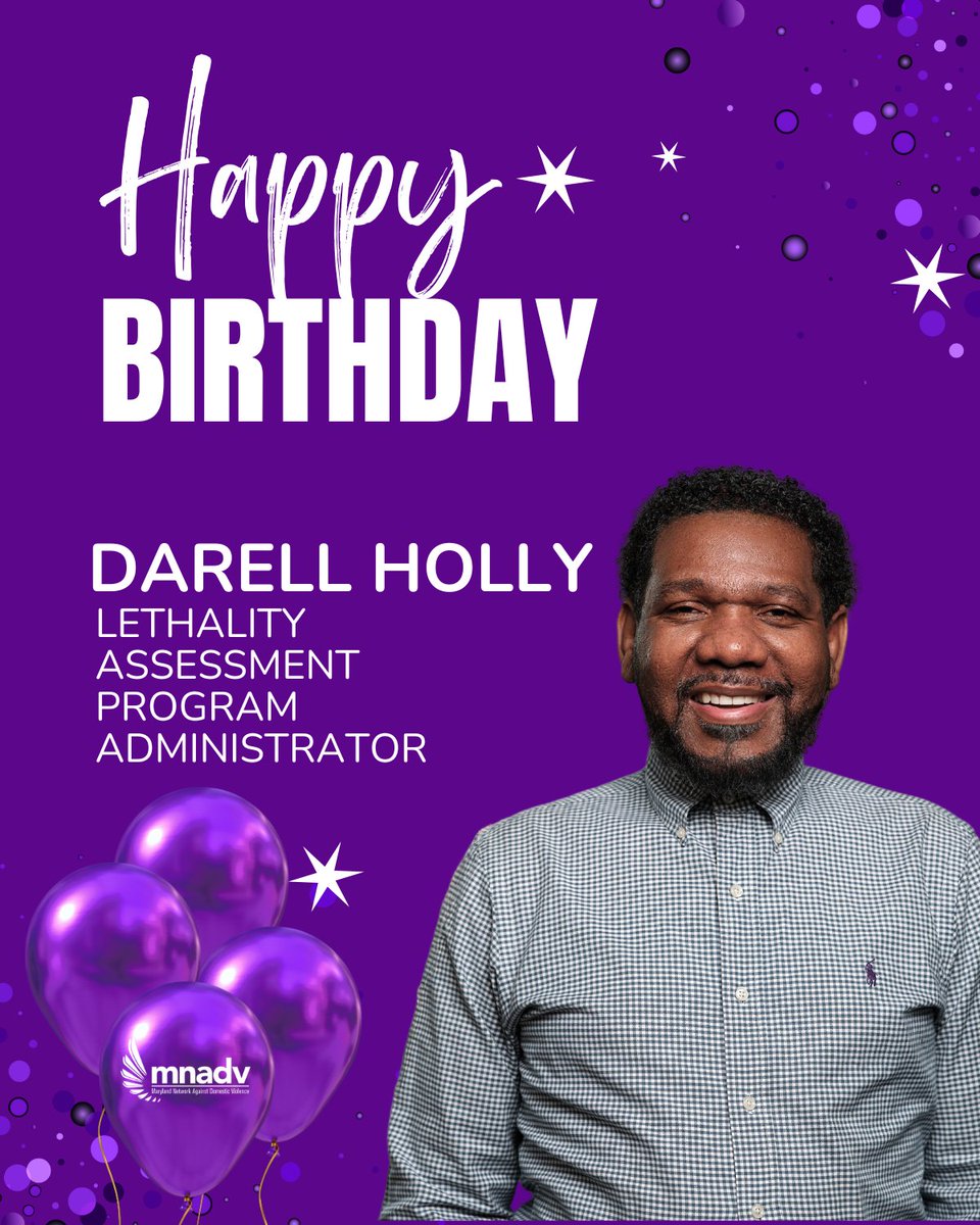 🎉 Happy Birthday, Darrell Holly! 🎉

Please join us in celebrating Darrell Holly, our dedicated Lethality Assessment Program (LAP) Administrator here at MNADV!

Darrell plays a vital role in advancing victim safety and strengthening partnerships not only across Maryland, but