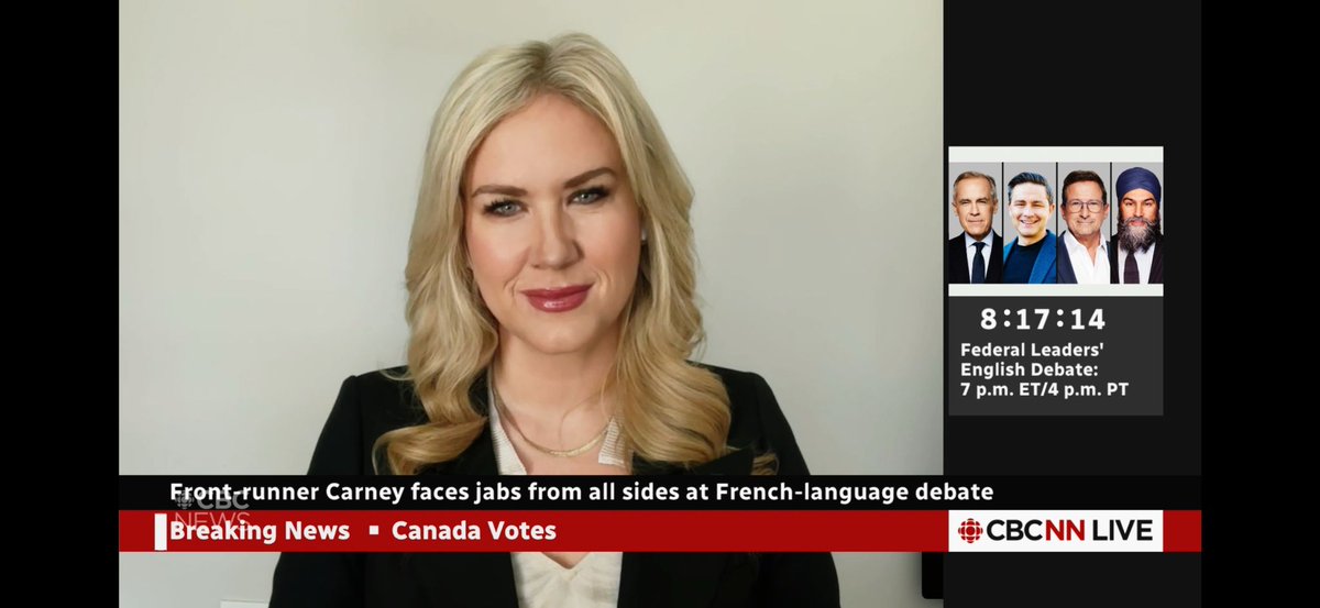 Our CEO Jennifer Stewart joined <a href="/aartipole/">Aarti Pole आरती</a> on <a href="/CBC/">CBC</a> to break down last night’s French-language debate and how the leaders performed. She explored what’s at stake for the English-language debate and what messaging would help leaders attract undecided voters. cbc.ca/player/play/vi…
