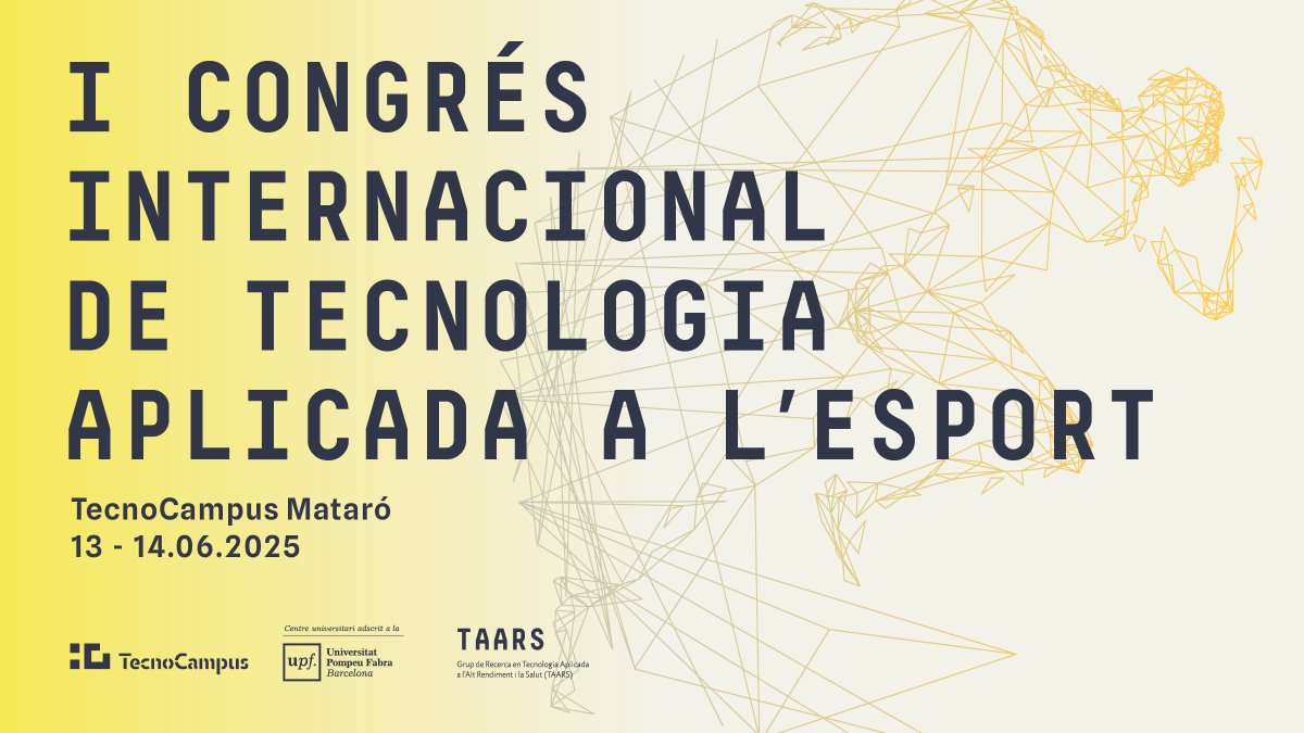 I Congrés Internacional de Tecnologia Aplicada a l'Esport 🧠⚽
📅 13-14 de juny
📍 TecnoCampus Mataró
🔬 Ponents 🔝, tallers pràctics i espai de networking!

Inscriu-t’hi:
agenda.tecnocampus.cat/129011/detail/…