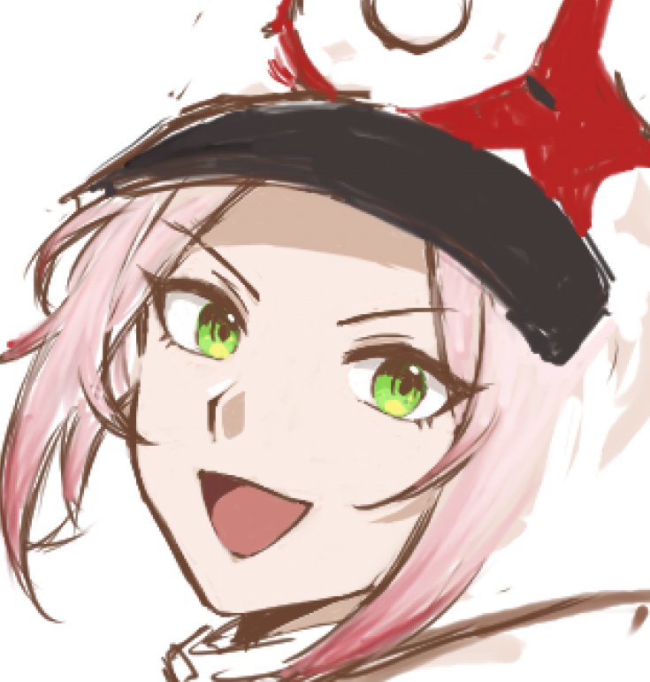 完成まで描けない＋身体とかまじ無理で絵描きとしては致命的なんだけどすごくいい顔描けたから完成させたい〜😣😣😣