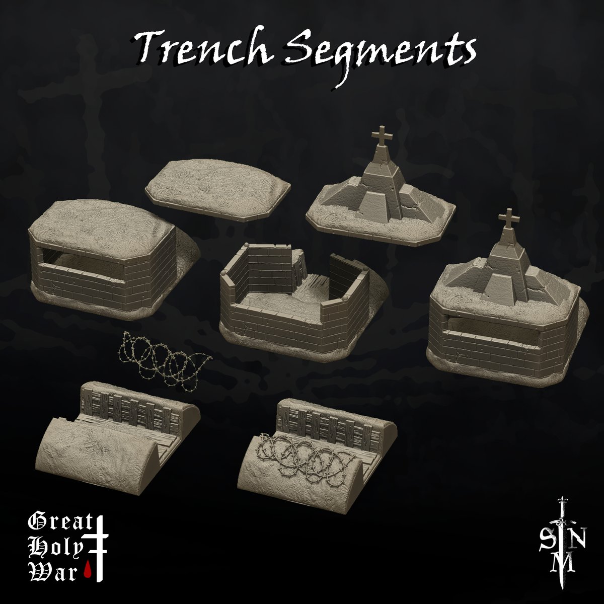 SirNicholasTA's tweet photo. I updated the trench kit I made a while back. Available now, will also include it in next month's patreon/tribes.

#miniatures #dndminiatures #onepagerules #tabletopgames #tabletopwargaming #wargaming #warhammer #warhammer40k #trenchcrusade #3dmodeling #3Dprinting #forbiddenpsalm https://t.co/6ZYz5FAHzy
