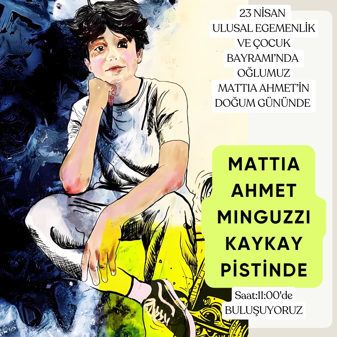 Mattia Ahmet Minguzzi kaykay pistinde buluşuyoruz 
23 Nisan Saat:11.00                                                                                                                                           Maltepe Orhangazi Şehir Parkı  #MattiaAhmetMinguzzi 🤍🫂