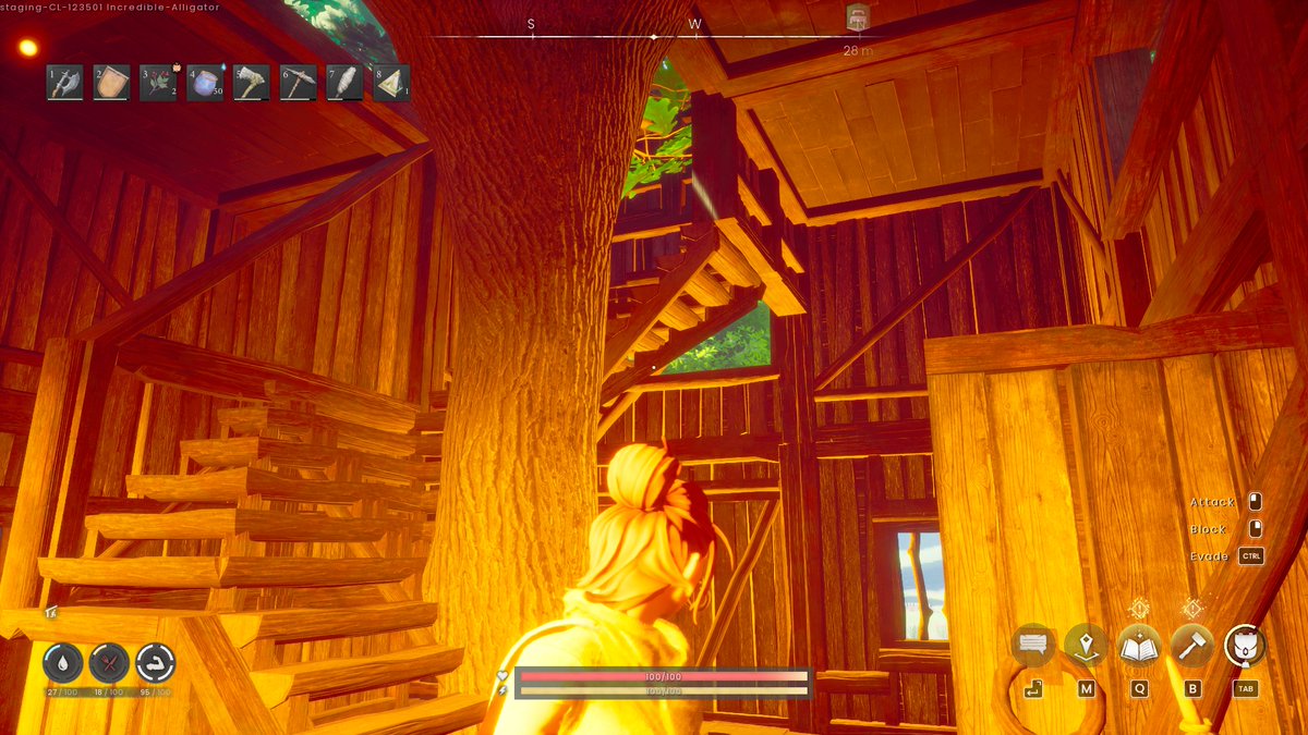 My dream of building a treehouse didn't happen IRL, but at least I got to in #Dragonwilds! I wasn't sure what to expect, never played a survival game and struggled the last 2 days. But having fun now and got to build an incredible cosy place with <a href="/Maikkeruu/">Maikeru</a>, such a blast today!