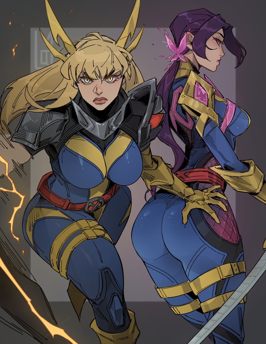 loqu1t's tweet photo. "protect what you hold dear"
~ Magik and Psylocke in their new outfits https://t.co/le6UIN7vDe