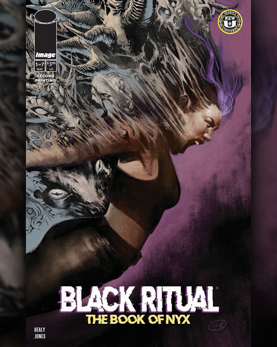 Todd_McFarlane's tweet photo. COVER REVEAL for the 2nd printing of BLACK RITUAL: THE BOOK OF NYX #1. Art by the awesome Jason Shawn Alexander!
On shelves 05/14. Pre-order by 4/21.

TODD.

 #spawn #blackritual #thebookofnyx #miniseries #newcomic @McFarlaneComics @ImageComics https://t.co/g9tAQ8P9b4