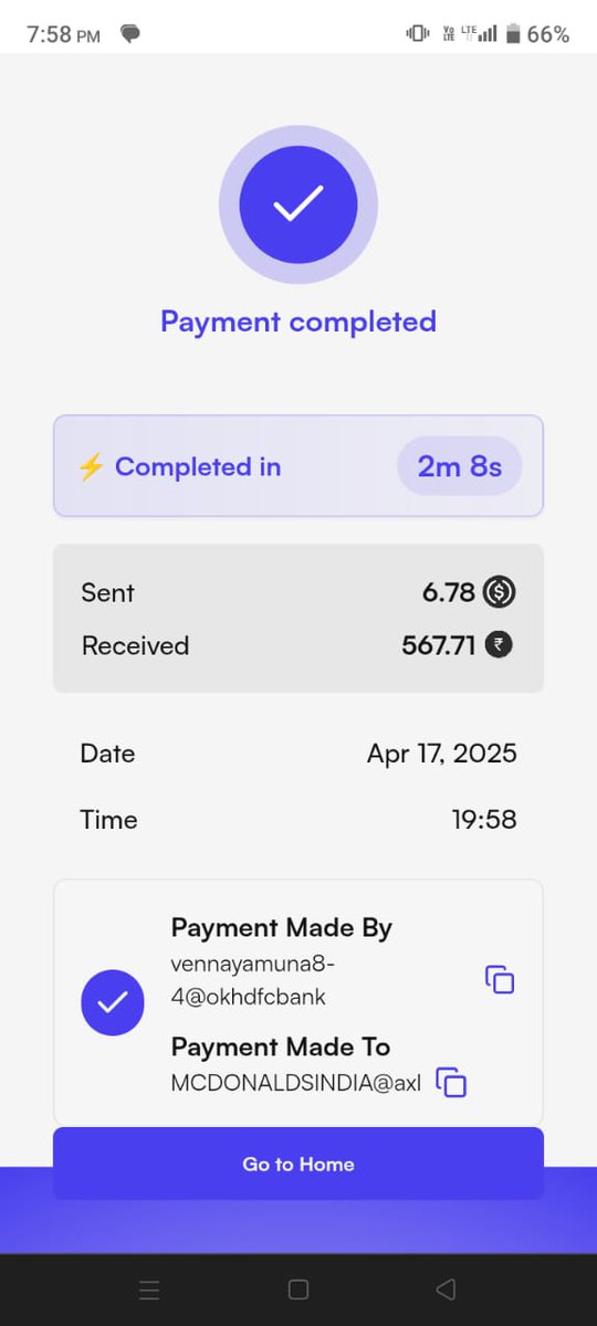 HemantPattem's tweet image. Just completed a seamless transaction using P2Pdotme Paid for a delicious McDonald&apos;s meal 🍔 with friends, The platform offers a reliable, secure 🔒 and efficient ⚡ peer-to-peer payment experience , Highly recommend exploring it! #p2pdotme
 Thanks to @P2Pdotme team