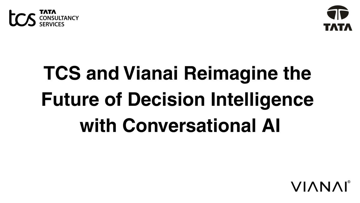 Vianai Systems, Inc. (@vianaisystems) on Twitter photo We are proud to partner with <a href="/TCS/">Tata Consultancy Services</a> to empower business leaders with cutting-edge #GenAI tools for decision intelligence. Through this collaboration, TCS customers will gain access to our hila Platform – a next-gen solution that enables C-suite executives to ask questions and gain We are proud to partner with <a href="/TCS/">Tata Consultancy Services</a> to empower business leaders with cutting-edge #GenAI tools for decision intelligence. Through this collaboration, TCS customers will gain access to our hila Platform – a next-gen solution that enables C-suite executives to ask questions and gain