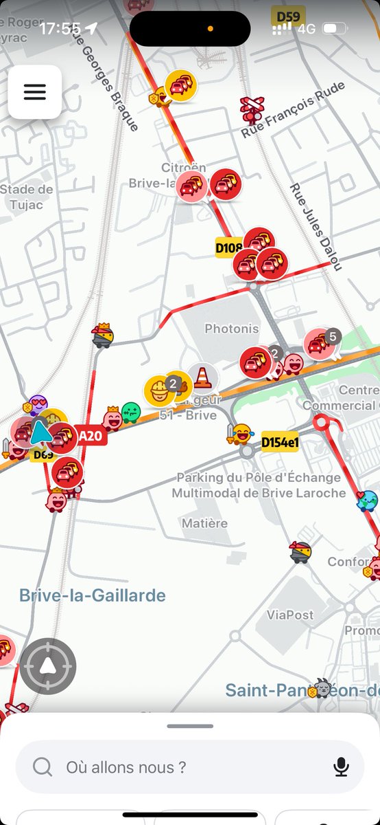 Quel enfer pour circuler à ⁦<a href="/villedebrive/">Ville de Brive</a>⁩ zone Ouest ce soir.