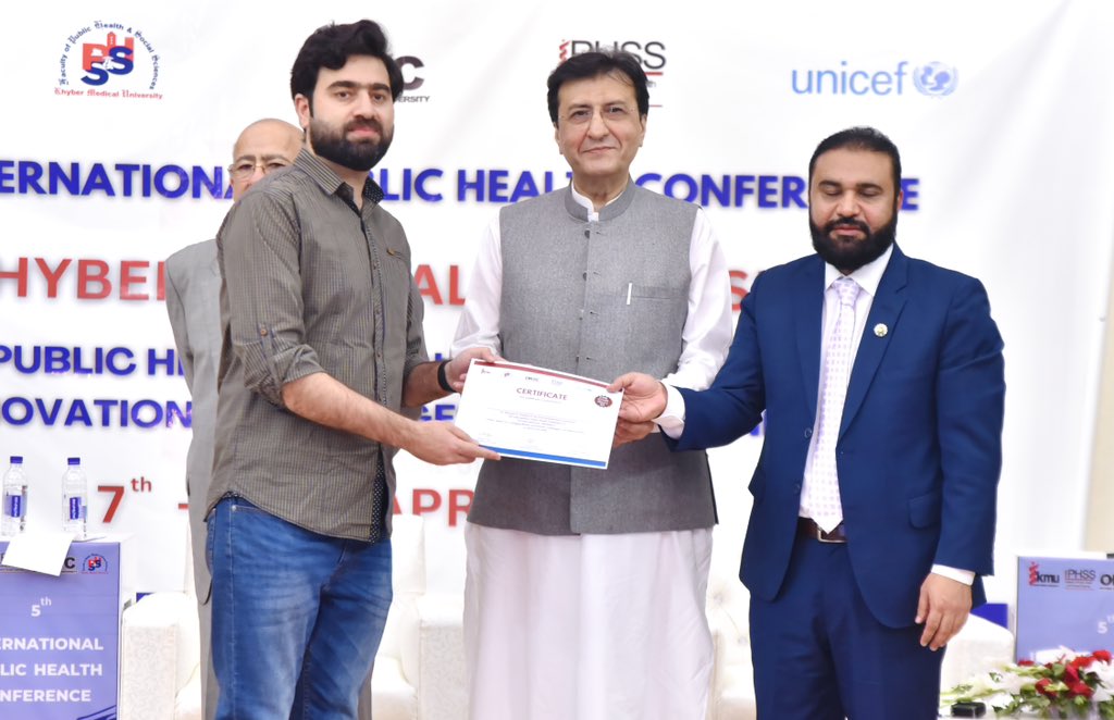Muhammad Sohaib (@imuhammadsohaib) on Twitter photo Winning once was special — winning twice is an even greater honor!
Honored to be the Poster Competition Winner again at the 5th PHCon hosted by Khyber Medical University among 40+ entries!
Thanks to my Supervisory Team <a href="/drkhalidrehman/">Khalid Rehman PhD</a>
Great event by IPHSS, KMU! Winning once was special — winning twice is an even greater honor!
Honored to be the Poster Competition Winner again at the 5th PHCon hosted by Khyber Medical University among 40+ entries!
Thanks to my Supervisory Team <a href="/drkhalidrehman/">Khalid Rehman PhD</a>
Great event by IPHSS, KMU!