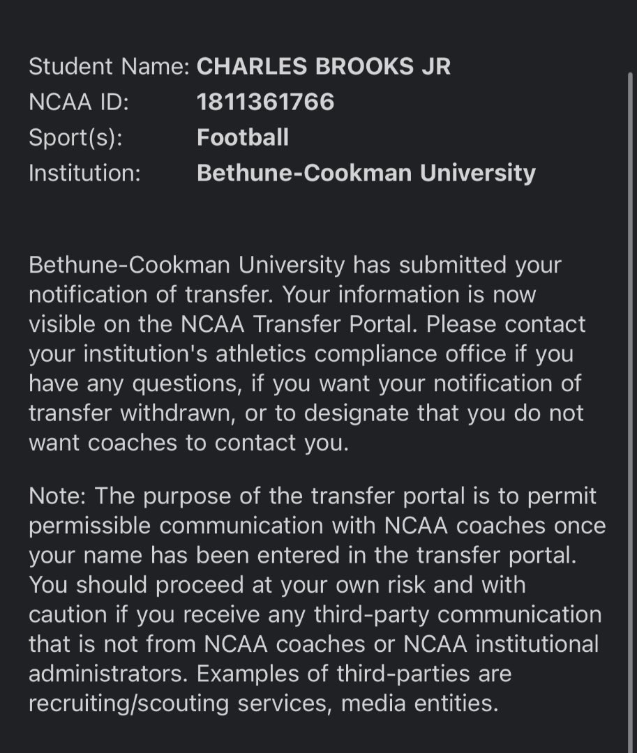 CjBrooksQB3's tweet image. I’m officially in the transfer portal with 2 years of eligibility left!