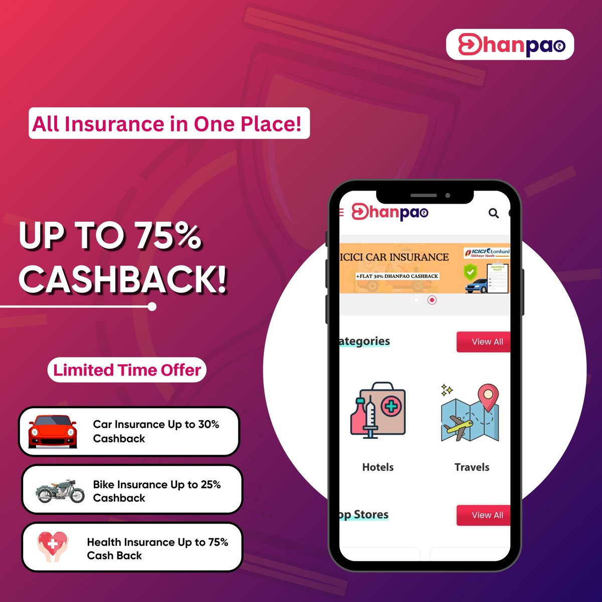 DhanPao's tweet image. Insurance sab lete hain,
par cashback ke sath sirf smart log lete hain 💸😉"
🚗 Bike | 🚙 Car | 🏥 Health
All at one place — compare, choose, and save.

Check now: dhanpao.com

#Dhanpao #InsuranceDeals #Cashback #SmartShopping