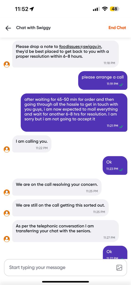 MohitNaresh's tweet photo. @Swiggy You have the worst support team in the industry. If you guys cant manage the business, better shut it rather than stealing customers money like this. Have some decency guys. I dont believe i am paying a premium to get such pathetic support. https://t.co/aaXoguTn0g