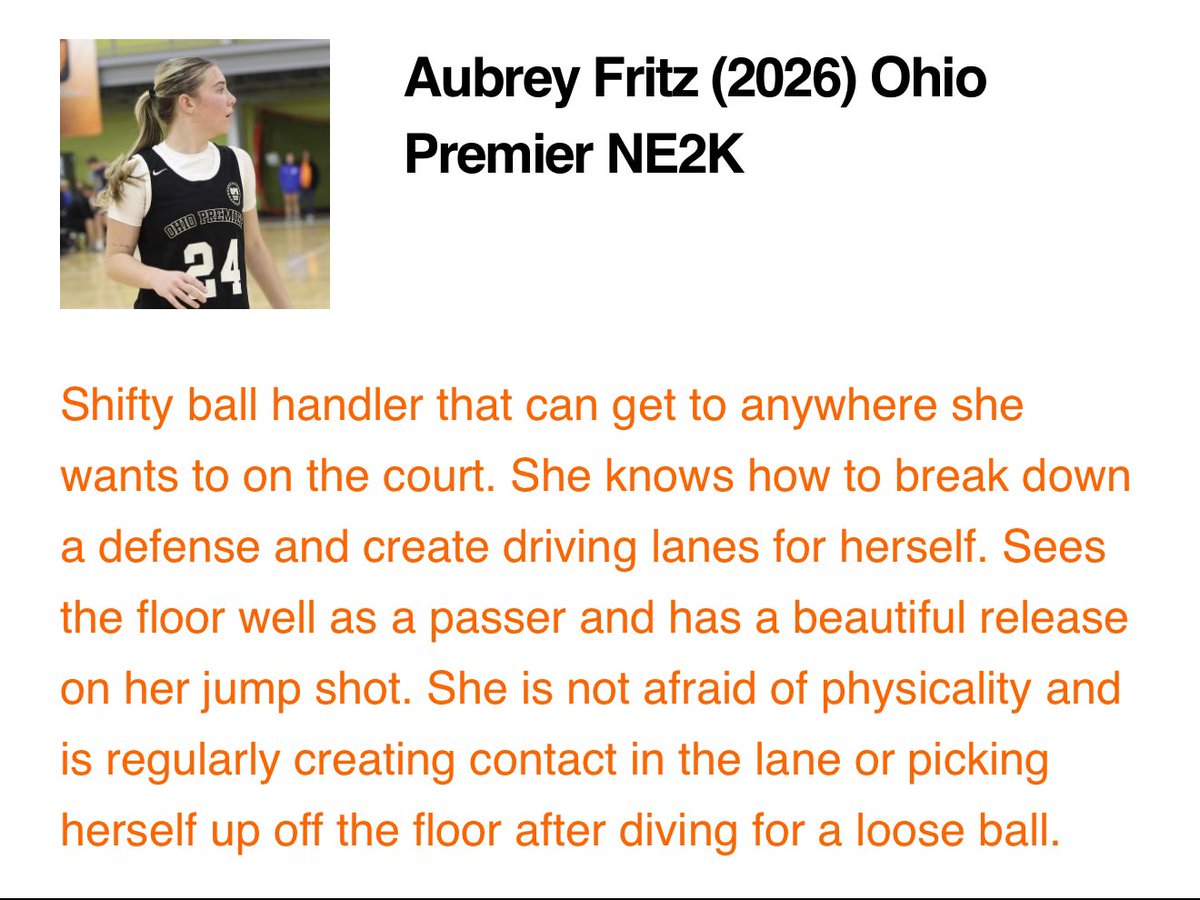 Premier Basketball (@ohiopremierbas1) on Twitter photo Congrats on the write up and itβs very well written!!! <a href="/Aubrey_fritz_24/">Aubrey Fritz</a> <a href="/NE2KHoops/">NE2KHoops</a> <a href="/NE2K_Rich/">NE2K Rich</a> <a href="/Ohio_Basketball/">OhioBasketball.com</a> Congrats on the write up and itβs very well written!!! <a href="/Aubrey_fritz_24/">Aubrey Fritz</a> <a href="/NE2KHoops/">NE2KHoops</a> <a href="/NE2K_Rich/">NE2K Rich</a> <a href="/Ohio_Basketball/">OhioBasketball.com</a>