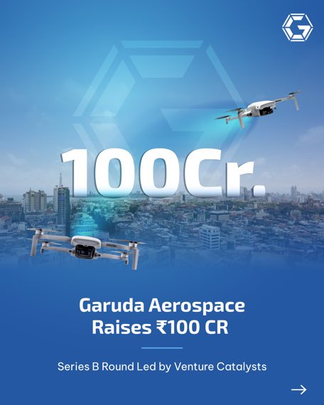 TheIndUSTech's tweet image. 🚨Indian Space Industry Update🚨

👉 Garuda Aerospace  @garuda_india raises $11.55 million in Series B funding

👉 Led by Venture Catalysts

👉 Boost to India’s drone &amp;amp; aerospace innovation

#IndianSpace #GarudaAerospace #StartupIndia #SpaceTech #faiz