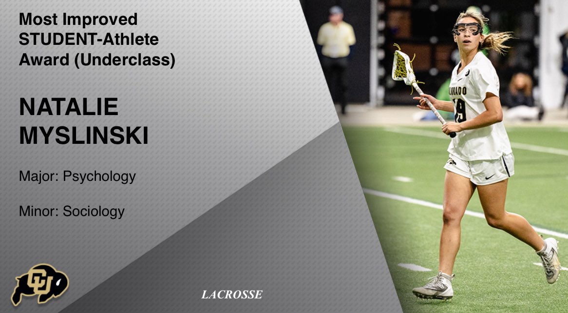 Most Improved STUDENT-Athlete Award: Natalie Myslinski, <a href="/cubuffswlax/">Colorado Buffaloes Lacrosse</a> 🏅

Awarded to a student-athlete who demonstrates exceptional growth over their previous terms

#GoBuffs