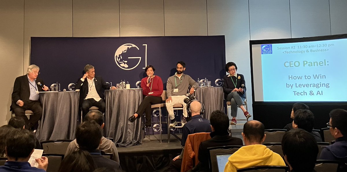 “CEO Panel: How to Win by Leveraging Tech &amp; AI” with Ms. Sonita Lontoh, Mr. Arjun Prakash, Ms. Roli Saxena, Mr. Genichi Tamatsuka, Dr. Richard B. Dasher
#G1SV <a href="/YoshitoHori/">堀義人</a>