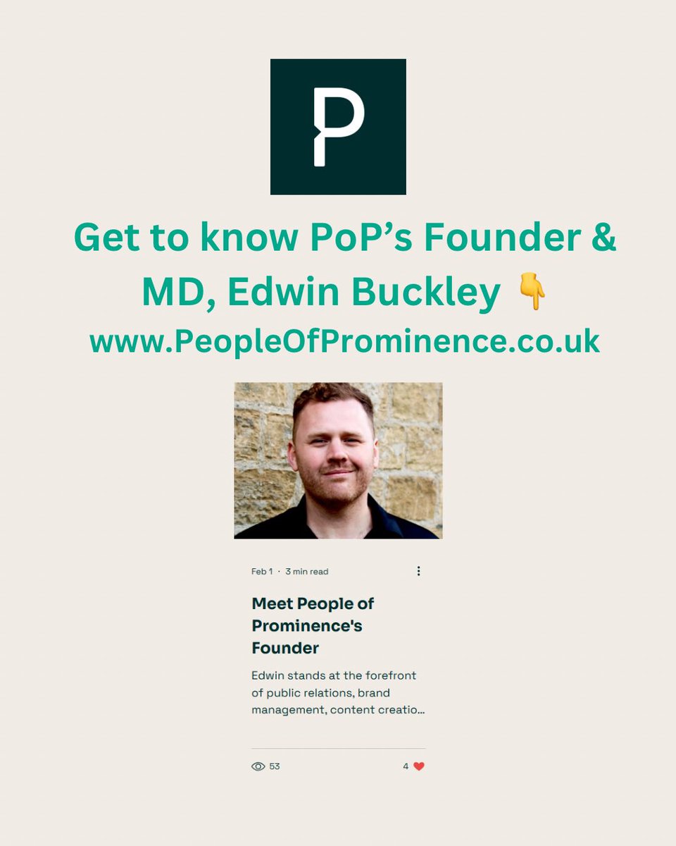 ThePromColHQ's tweet image. Take a read of our recent blog to learn more about our Founder &amp;amp; MD @edwinbuckleyuk 🗞️

#Publicist #Communications #TalentManager