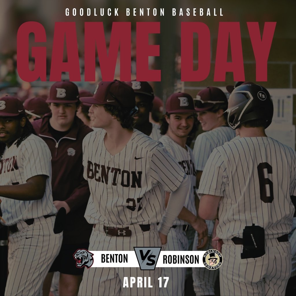 _bentonpanthers's tweet photo. Good luck to Panther baseball for the game vs Robinson tonight! Graphic design: Harper W. #bhs #bhspanthers20242025 #bhsbaseball https://t.co/Su4rsYhTgO