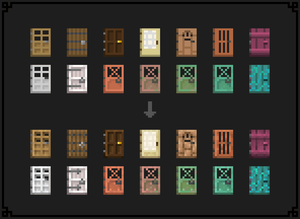 Retextured some of the doors to better fit their block counterparts