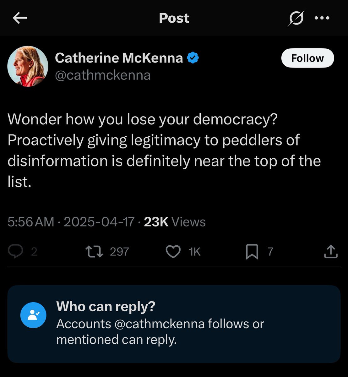 Noticing that the "democracy is under threat - so let's limit who gets to speak" crowd also locks comments. 

At least it's consistent. 

I guess true freedom depends on approved speech and approved speakers only. 

What are they afraid of?