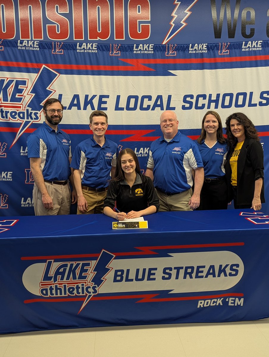 Senior Carissa Wolfe signed with The University of Iowa yesterday as their Feature Twirler! Congratulations! Carissa will take the field this fall in Kinnick Stadium with Band 145 as their new Golden Girl! Welcome to the Hawkeye family!