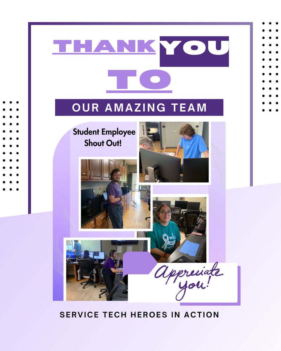 Our student service technicians are the true heroes—resolving tech issues like blue screens, stopping phishing, and resetting passwords with dedication. Your impact is huge. Thank you for all you do! #StudentWorkerAppreciation #TarletonState