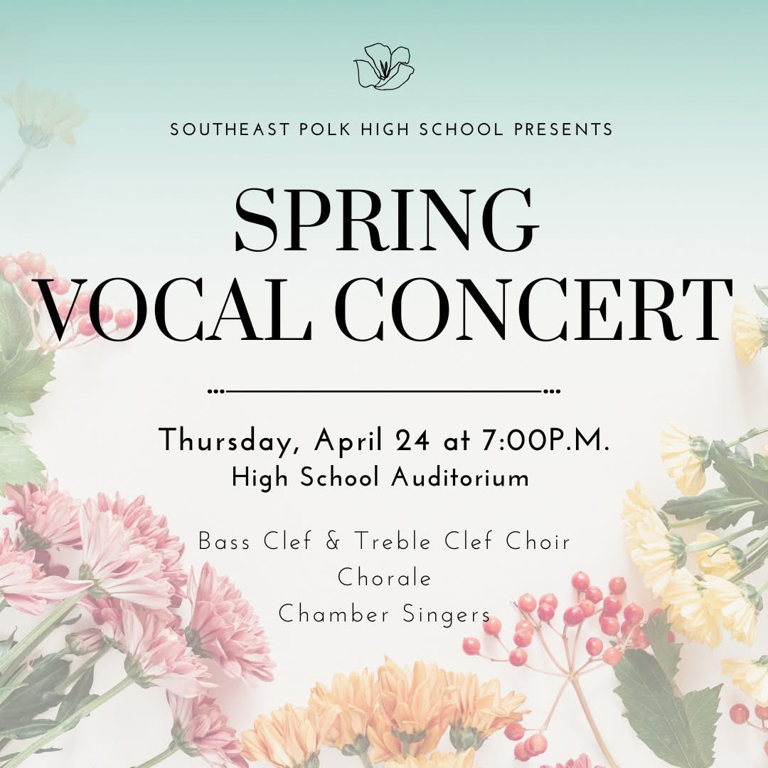 Join us a week from today for our final choir concert of the school year!