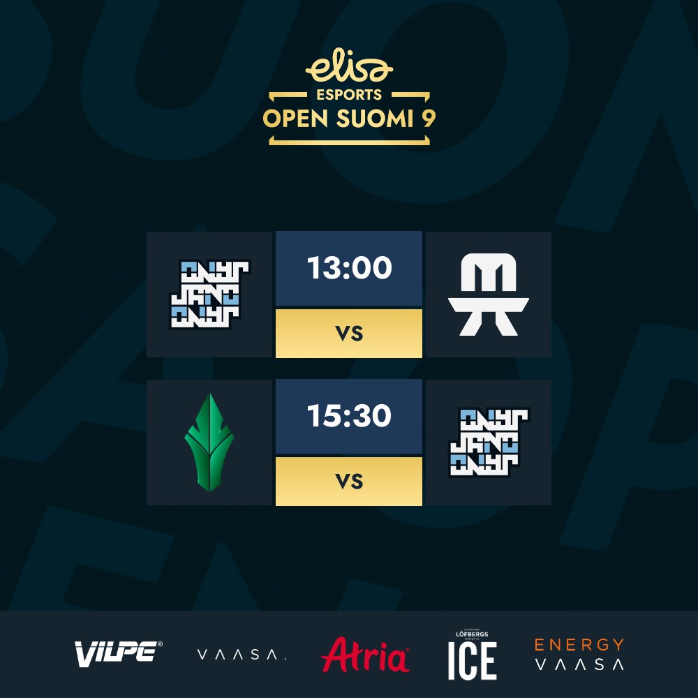 Runkosarja on saapumassa päätökseensä Elisa Openissa 🤙

⏰ 13:00
⚔️ <a href="/janoesports/">JANO</a> vs <a href="/eliteklangg/">Elite Klan</a> 

⏰ 15:30
⚔️ <a href="/HAVUgaming/">HAVU</a> vs JANO

📺 twitch.tv/elisaviihdespo…
📺 youtube.com/@elisaesports

#ElisaOpen #esportsfi