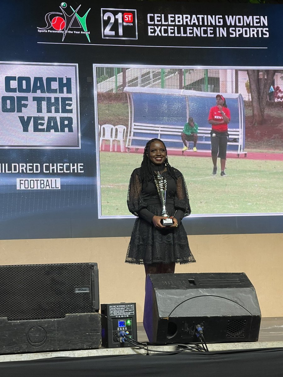 Coach of the Year is Mildred Cheche  (Football Under 17 women)
#SoyaAt21 #SoyaAwards #celebratingsportsexcellence